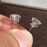 Load image into Gallery viewer, Women's Four-claw Sterling Silver Simple Stud Earrings